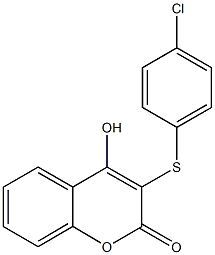 3-[(4-chlorophenyl)sulfanyl]-4-hydroxy-2H-chromen-2-one Struktur