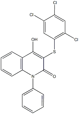 4-hydroxy-1-phenyl-3-[(2,4,5-trichlorophenyl)sulfanyl]-2(1H)-quinolinone Struktur