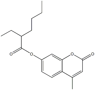 4-methyl-2-oxo-2H-chromen-7-yl 2-ethylhexanoate Struktur