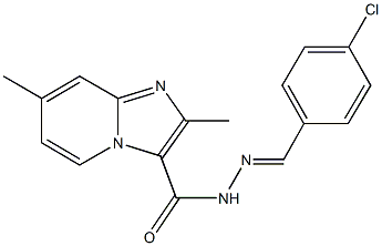 N'-(4-chlorobenzylidene)-2,7-dimethylimidazo[1,2-a]pyridine-3-carbohydrazide Struktur