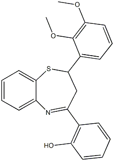 2-[2-(2,3-dimethoxyphenyl)-2,3-dihydro-1,5-benzothiazepin-4-yl]phenol Struktur