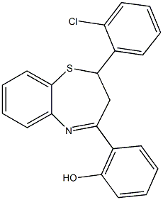 2-[2-(2-chlorophenyl)-2,3-dihydro-1,5-benzothiazepin-4-yl]phenol Struktur