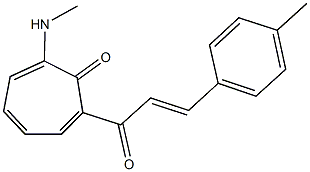 2-(methylamino)-7-[3-(4-methylphenyl)acryloyl]-2,4,6-cycloheptatrien-1-one Struktur