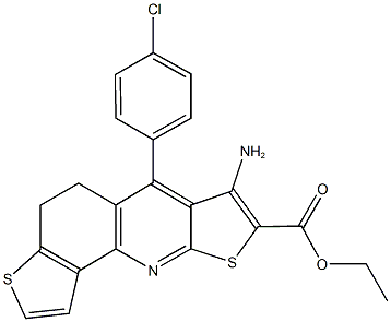 ethyl 7-amino-6-(4-chlorophenyl)-4,5-dihydrodithieno[2,3-b:2,3-h]quinoline-8-carboxylate Struktur