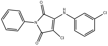 3-chloro-4-(3-chloroanilino)-1-phenyl-1H-pyrrole-2,5-dione Struktur