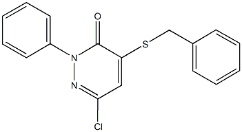 4-(benzylsulfanyl)-6-chloro-2-phenyl-3(2H)-pyridazinone Struktur