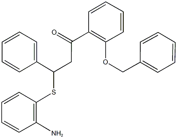 3-[(2-aminophenyl)sulfanyl]-1-[2-(benzyloxy)phenyl]-3-phenyl-1-propanone Struktur