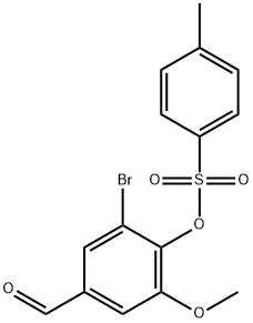 2-bromo-4-formyl-6-methoxyphenyl 4-methylbenzenesulfonate Struktur