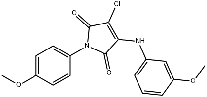 3-chloro-4-(3-methoxyanilino)-1-(4-methoxyphenyl)-1H-pyrrole-2,5-dione Struktur