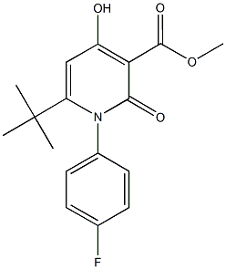 methyl 6-tert-butyl-1-(4-fluorophenyl)-4-hydroxy-2-oxo-1,2-dihydro-3-pyridinecarboxylate Struktur