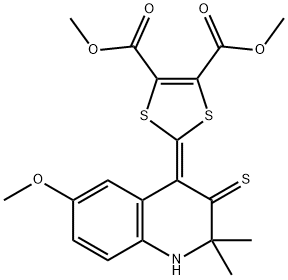 dimethyl 2-(6-methoxy-2,2-dimethyl-3-thioxo-2,3-dihydro-4(1H)-quinolinylidene)-1,3-dithiole-4,5-dicarboxylate Struktur