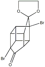 5,9-dibromospiro(pentacyclo[5.3.0.0~2,5~.0~3,9~.0~4,8~]decane-10,2'-[1,3]-dioxolane)-6-one Struktur