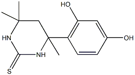 4-(2,4-dihydroxyphenyl)-4,6,6-trimethyltetrahydro-2(1H)-pyrimidinethione Struktur