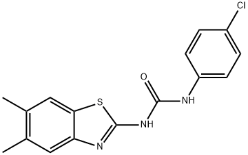 N-(4-chlorophenyl)-N'-(5,6-dimethyl-1,3-benzothiazol-2-yl)urea Struktur