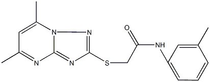 2-[(5,7-dimethyl[1,2,4]triazolo[1,5-a]pyrimidin-2-yl)sulfanyl]-N-(3-methylphenyl)acetamide Struktur