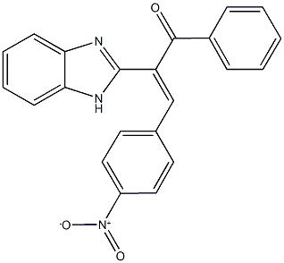 2-(1H-benzimidazol-2-yl)-3-{4-nitrophenyl}-1-phenyl-2-propen-1-one Struktur