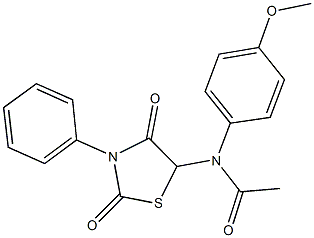 N-(2,4-dioxo-3-phenyl-1,3-thiazolidin-5-yl)-N-(4-methoxyphenyl)acetamide Struktur