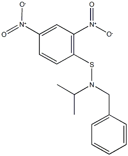 1-{[benzyl(isopropyl)amino]sulfanyl}-2,4-dinitrobenzene Struktur