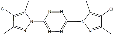 3,6-bis(4-chloro-3,5-dimethyl-1H-pyrazol-1-yl)-1,2,4,5-tetraazine Struktur