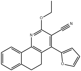 2-ethoxy-4-(2-furyl)-5,6-dihydrobenzo[h]quinoline-3-carbonitrile Struktur