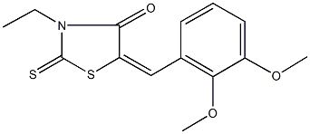 5-(2,3-dimethoxybenzylidene)-3-ethyl-2-thioxo-1,3-thiazolidin-4-one Struktur