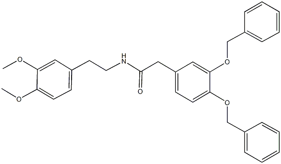 2-[3,4-bis(benzyloxy)phenyl]-N-[2-(3,4-dimethoxyphenyl)ethyl]acetamide Struktur