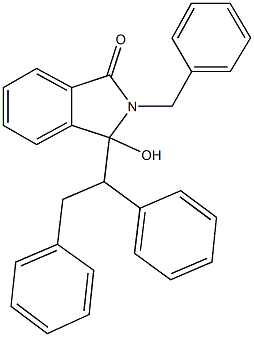 2-benzyl-3-(1,2-diphenylethyl)-3-hydroxy-1-isoindolinone Struktur