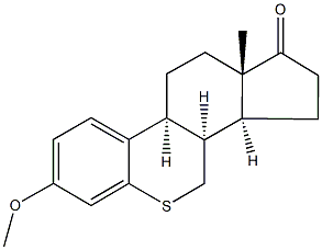 7-methoxy-11a-methyl-3,3a,3b,4,9b,10,11,11a-octahydroindeno[4,5-c]thiochromen-1(2H)-one Struktur