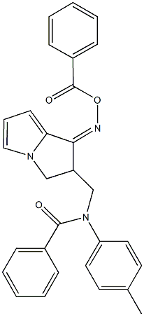 N-({1-[(benzoyloxy)imino]-2,3-dihydro-1H-pyrrolizin-2-yl}methyl)-N-(4-methylphenyl)benzamide Struktur