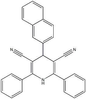 4-(2-naphthyl)-2,6-diphenyl-1,4-dihydro-3,5-pyridinedicarbonitrile Struktur