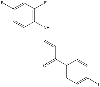 3-(2,4-difluoroanilino)-1-(4-iodophenyl)-2-propen-1-one Struktur