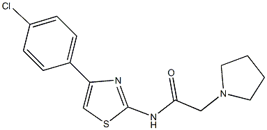 N-[4-(4-chlorophenyl)-1,3-thiazol-2-yl]-2-(1-pyrrolidinyl)acetamide Struktur