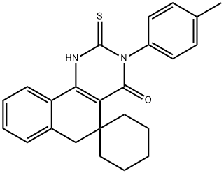 3-(4-methylphenyl)-2-thioxo-2,3,5,6-tetrahydrospiro(benzo[h]quinazoline-5,1'-cyclohexane)-4(1H)-one Struktur