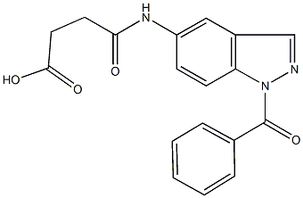 4-[(1-benzoyl-1H-indazol-5-yl)amino]-4-oxobutanoic acid Struktur