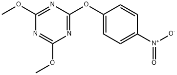 2-{4-nitrophenoxy}-4,6-dimethoxy-1,3,5-triazine Struktur