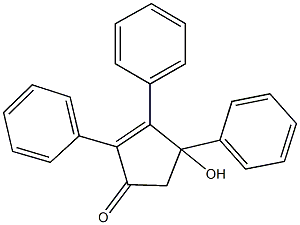 4-hydroxy-2,3,4-triphenyl-2-cyclopenten-1-one Struktur