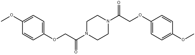 1,4-bis[(4-methoxyphenoxy)acetyl]piperazine Struktur