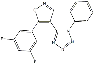 5-[5-(3,5-difluorophenyl)-4-isoxazolyl]-1-phenyl-1H-tetraazole Struktur