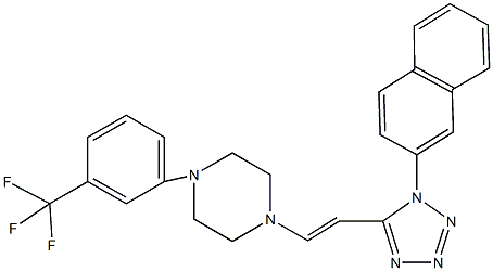 1-{2-[1-(2-naphthyl)-1H-tetraazol-5-yl]vinyl}-4-[3-(trifluoromethyl)phenyl]piperazine Struktur