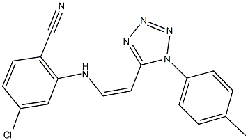 4-chloro-2-({2-[1-(4-methylphenyl)-1H-tetraazol-5-yl]vinyl}amino)benzonitrile Struktur