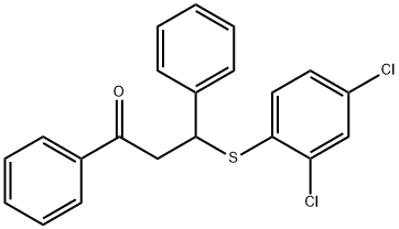 3-[(2,4-dichlorophenyl)sulfanyl]-1,3-diphenyl-1-propanone Struktur