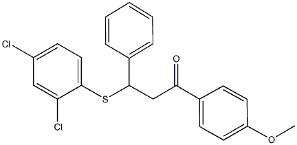 3-[(2,4-dichlorophenyl)sulfanyl]-1-(4-methoxyphenyl)-3-phenyl-1-propanone Struktur