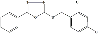 2-[(2,4-dichlorobenzyl)sulfanyl]-5-phenyl-1,3,4-oxadiazole Struktur