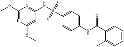 N-(4-{[(2,6-dimethoxy-4-pyrimidinyl)amino]sulfonyl}phenyl)-2-methylbenzamide Struktur