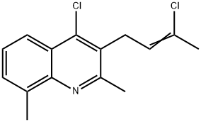 4-chloro-3-(3-chloro-2-butenyl)-2,8-dimethylquinoline Struktur