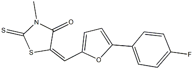 5-{[5-(4-fluorophenyl)-2-furyl]methylene}-3-methyl-2-thioxo-1,3-thiazolidin-4-one Struktur