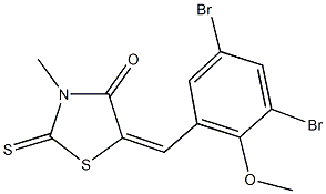 5-(3,5-dibromo-2-methoxybenzylidene)-3-methyl-2-thioxo-1,3-thiazolidin-4-one Struktur