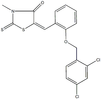 5-{2-[(2,4-dichlorobenzyl)oxy]benzylidene}-3-methyl-2-thioxo-1,3-thiazolidin-4-one Struktur