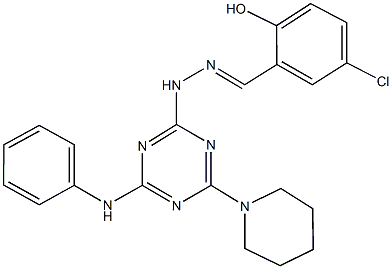 5-chloro-2-hydroxybenzaldehyde [4-anilino-6-(1-piperidinyl)-1,3,5-triazin-2-yl]hydrazone Struktur