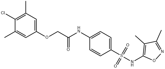 2-(4-chloro-3,5-dimethylphenoxy)-N-(4-{[(3,4-dimethyl-5-isoxazolyl)amino]sulfonyl}phenyl)acetamide Struktur